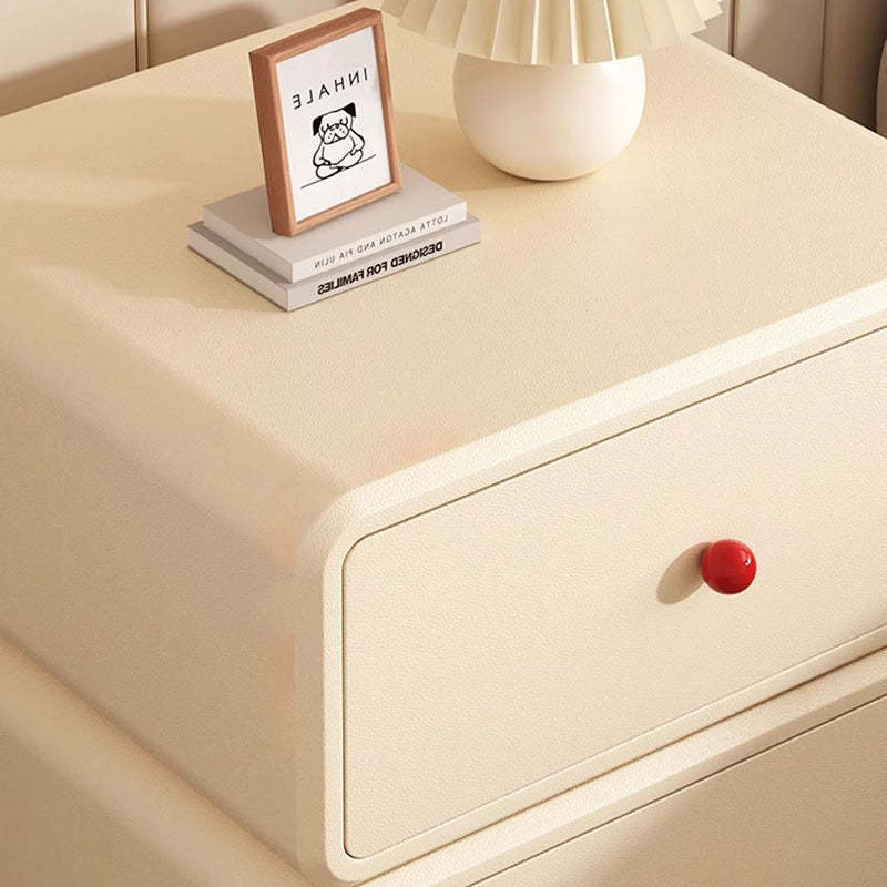 Minimalist Ceramic Cat Scratch Nightstand 2-Drawer — Khaki & Beige