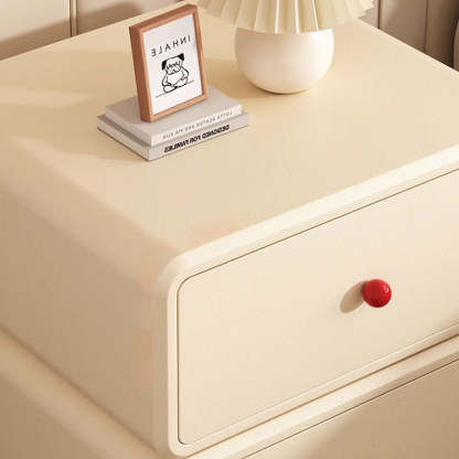 Minimalist Ceramic Cat Scratch Nightstand 2-Drawer — Khaki & Beige