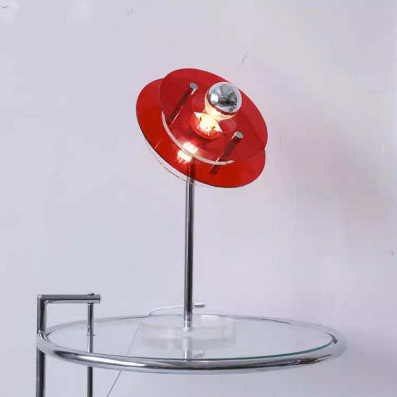 Mid-Century Flying Saucer Iron Acrylic Lamp