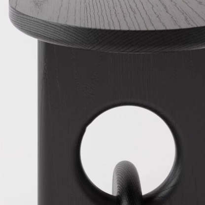 Japanese Round Wooden End Table