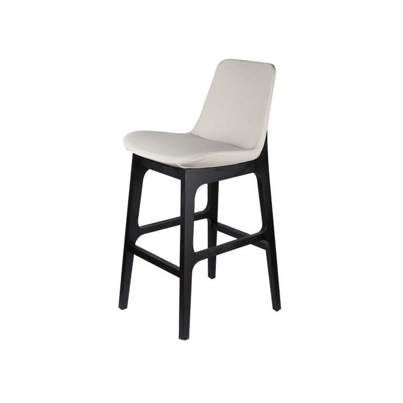 Nordic Microfiber Leather Wood Bar Stool