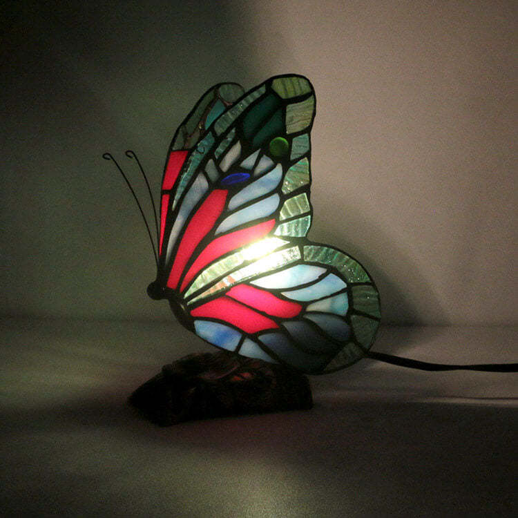 Tiffany Glass Butterfly Night Light Lamp — A / 220V-240V For UK/AU