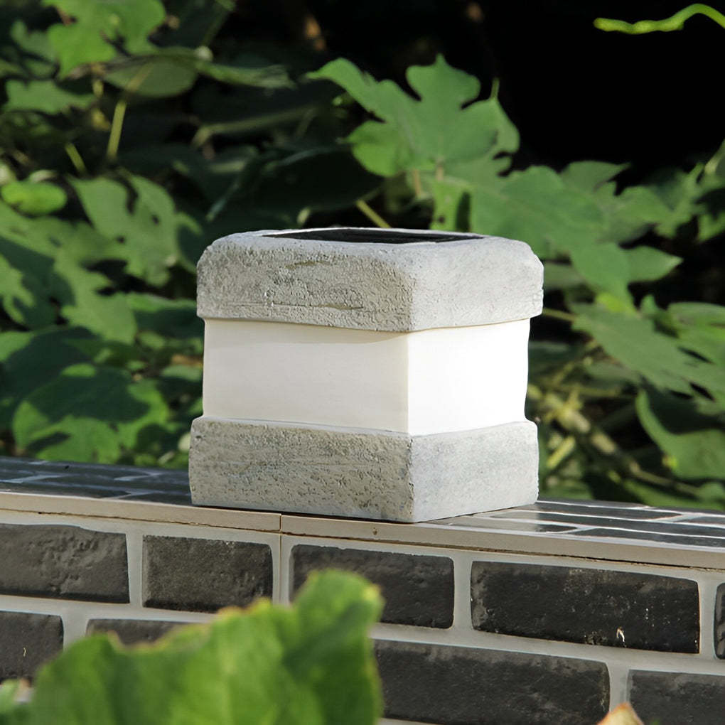 Modern Square Resin Solar Garden Lamp