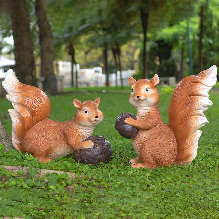 Solar Rabbit Squirrel Resin LED Outdoor Landscape Light