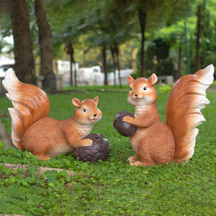 Solar Rabbit Squirrel Resin LED Outdoor Landscape Light