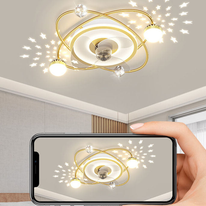Modern Light Ring Flush Mount Ceiling Fan Light
