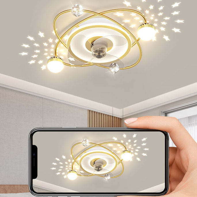 Modern Light Ring Flush Mount Ceiling Fan Light