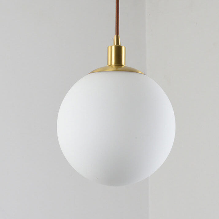 Nordic Minimalist White Orb Pendant Light
