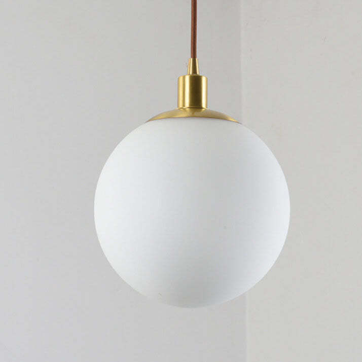 Nordic Minimalist White Orb Pendant Light