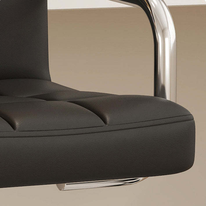 Modern Leather Steel Lattice Swivel Desk Chair