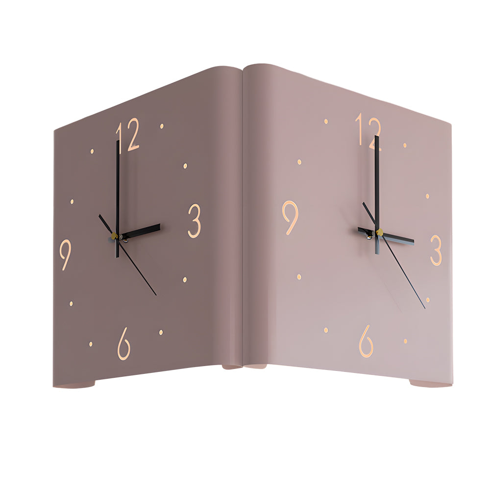Square Metal Silent Backlit LED Corner Wall Clock Modern Wall Decor-Lighom