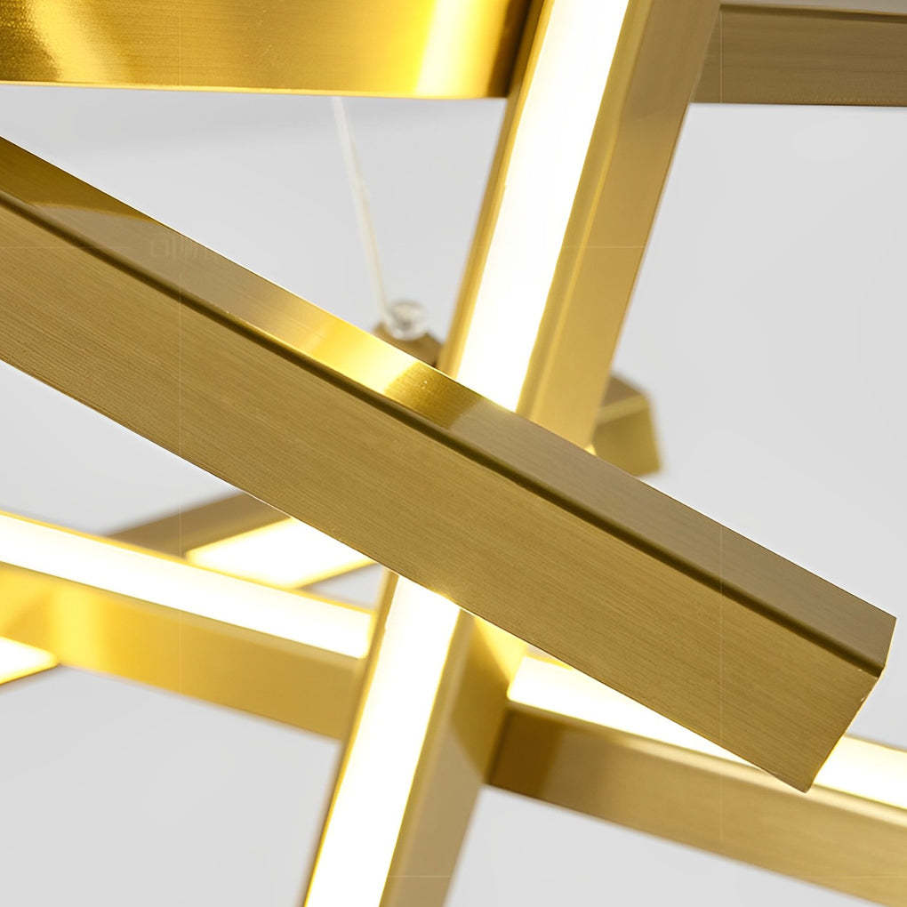 8-Light Modern LED Sputnik Kitchen Dining Chandelier — Gold / White