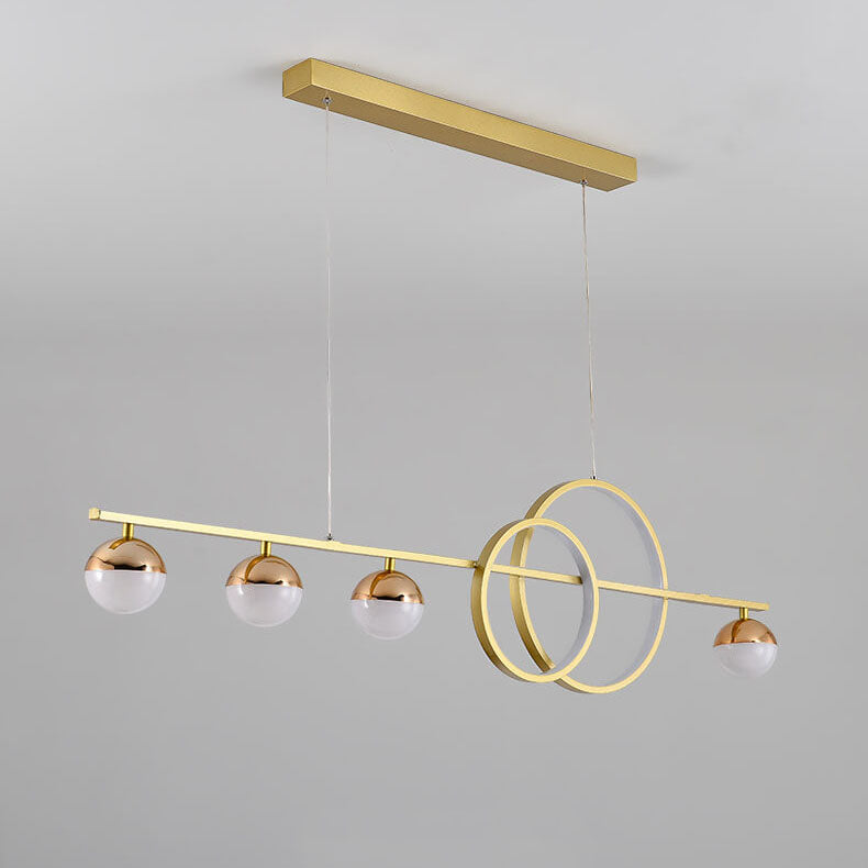 Modern Long Strip Round Globe LED Island Chandelier