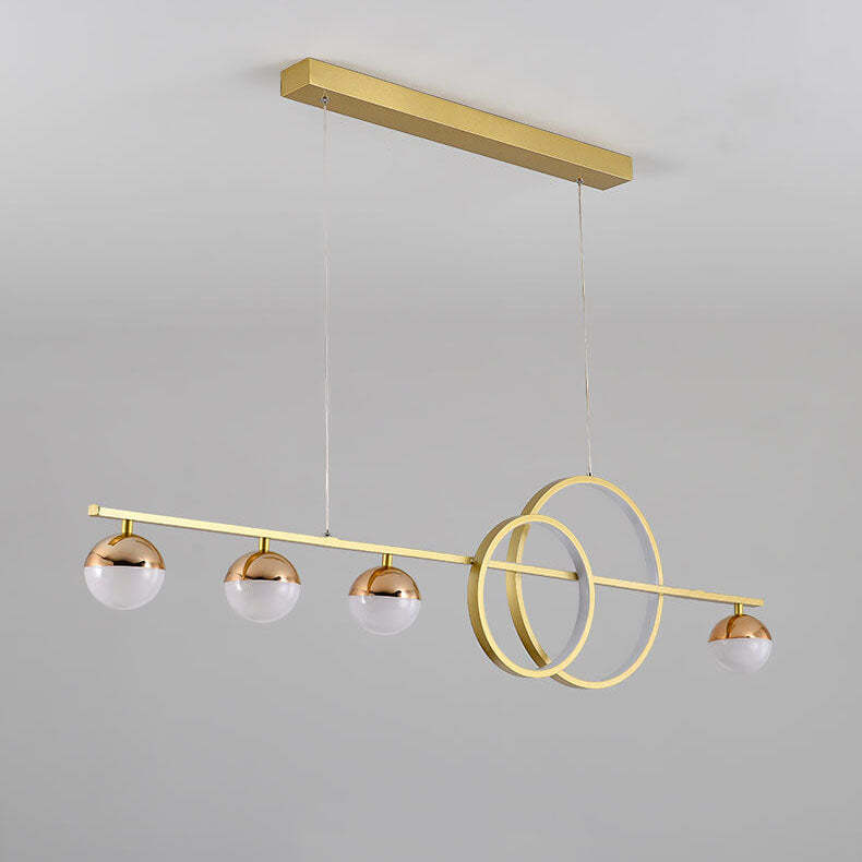 Modern Long Strip Round Globe LED Island Chandelier