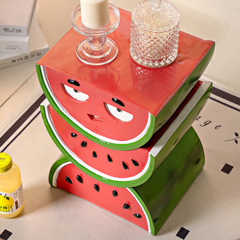 Contemporary Watermelon Peach Resin Coffee Table