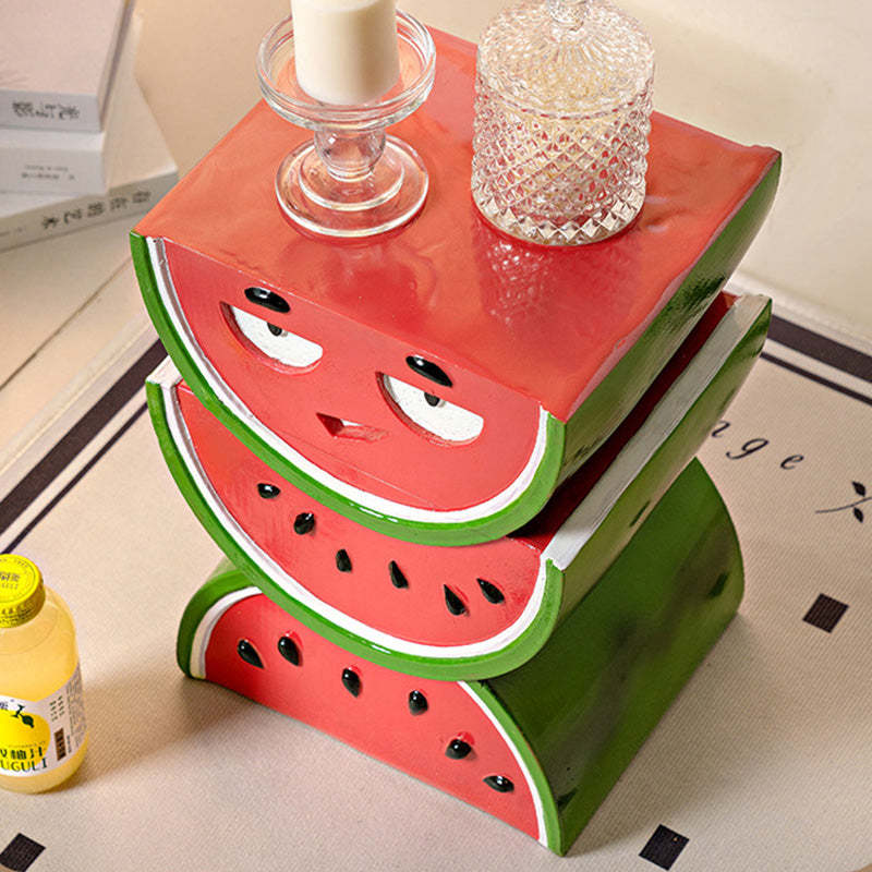 Contemporary Watermelon Peach Resin Coffee Table