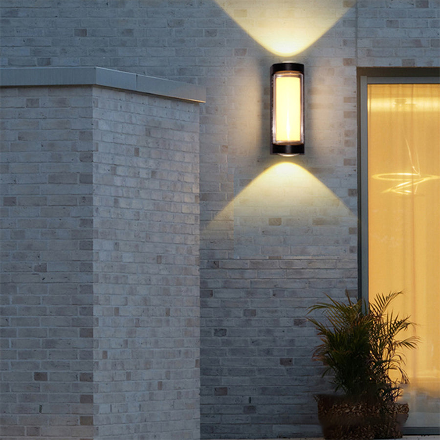 Sleek Dual-Directional Outdoor Wall Light with Modern Arc & Rectangular Designs-Lighom