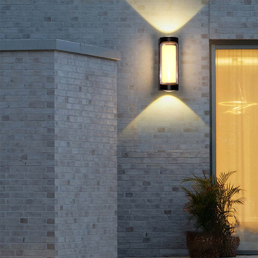 Sleek Dual-Directional Outdoor Wall Light with Modern Arc & Rectangular Designs-Lighom