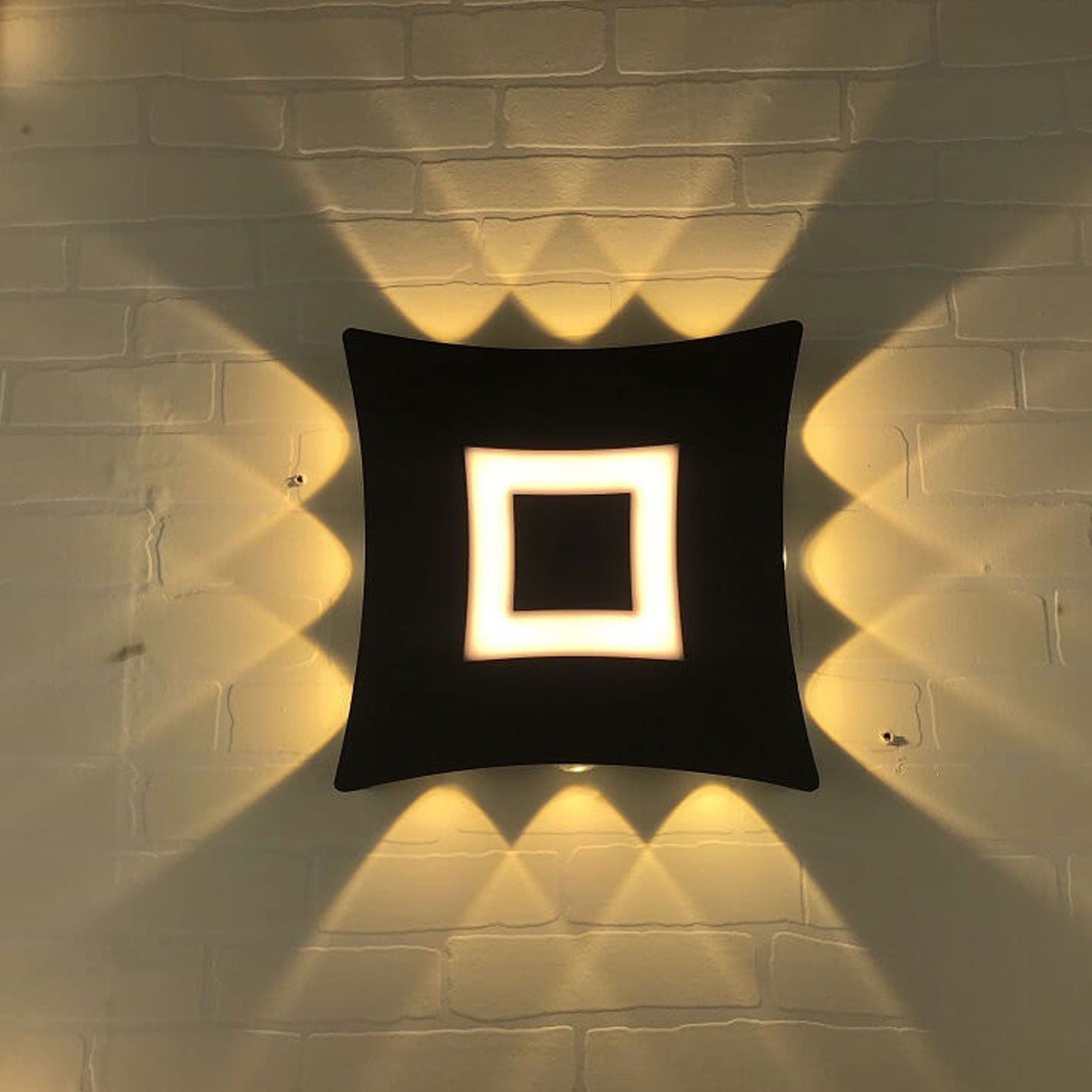 Black creative luminous square outdoor wall lighting — Matte Black / 220V-240V (UK/AU