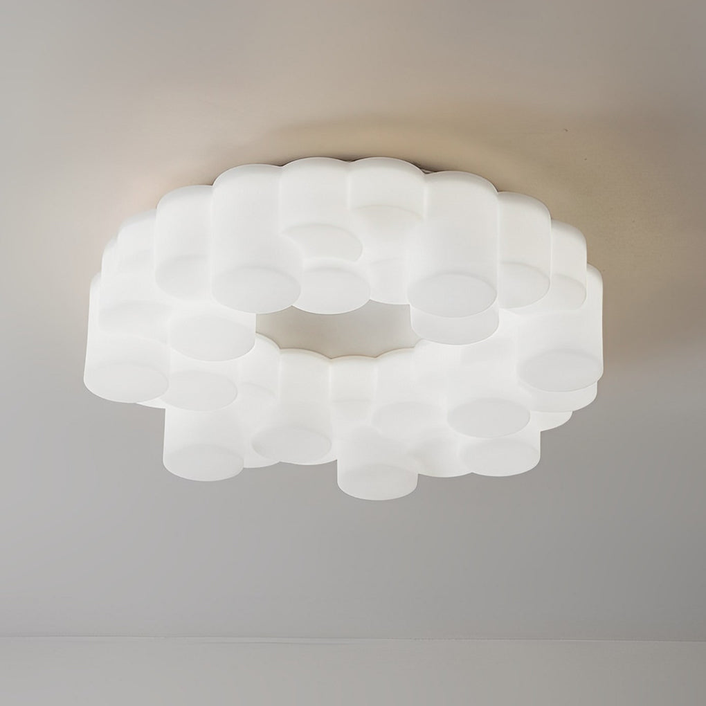 Ring Honeycomb 3-Step Dimming LED White Nordic Chandelier