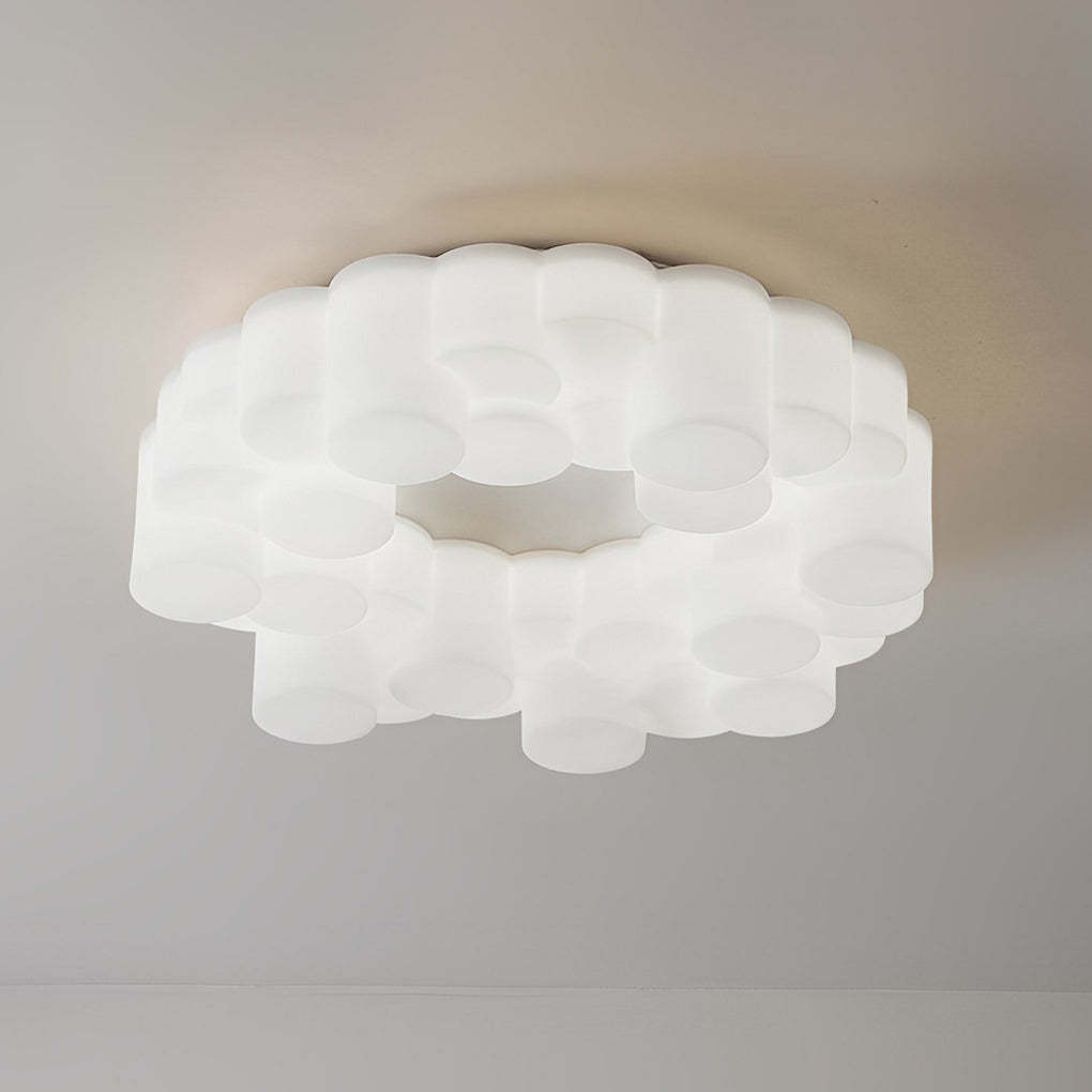Ring Honeycomb 3-Step Dimming LED White Nordic Chandelier