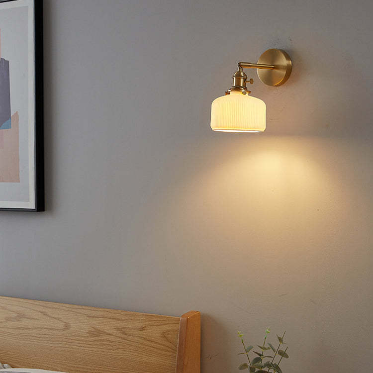 Minimalist Striped Ceramic Jar Sconce