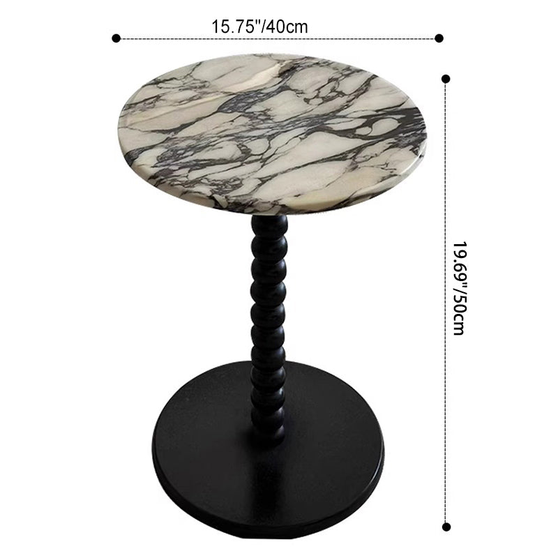 Minimalist Round Marble Wood Coffee Table