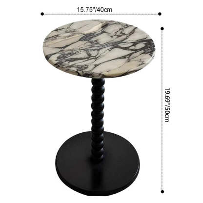 Minimalist Round Marble Wood Coffee Table