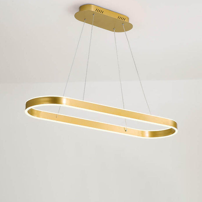 Minimalist Luxury Oval Aluminum LED Chandelier