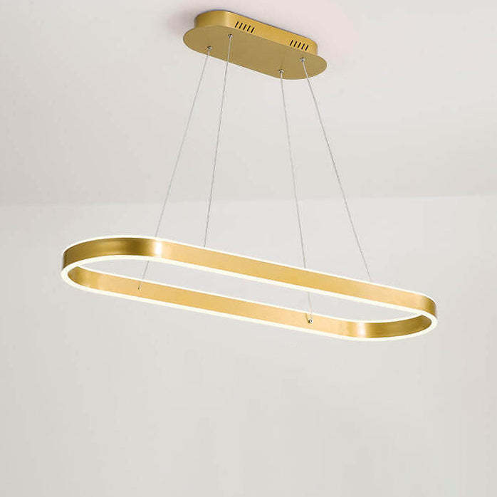 Minimalist Luxury Oval Aluminum LED Chandelier