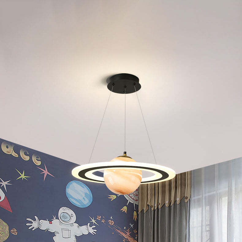 Modern Space Planet Circle Kids LED Chandelier
