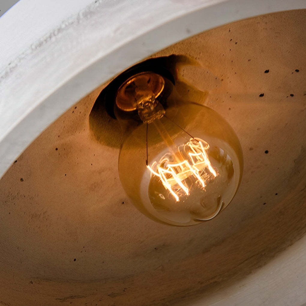 Round Resin Cement Minimalist Industrial Pendant
