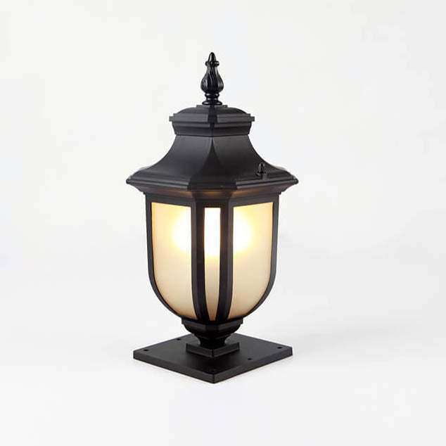 European Vintage Glass Aluminum Cage Outdoor Landscape Light