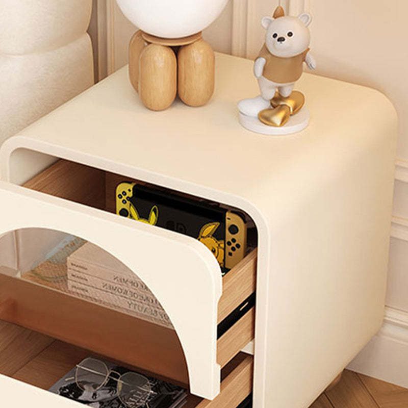 Nordic Cubic Engineered Wood 2-Drawer Side Table