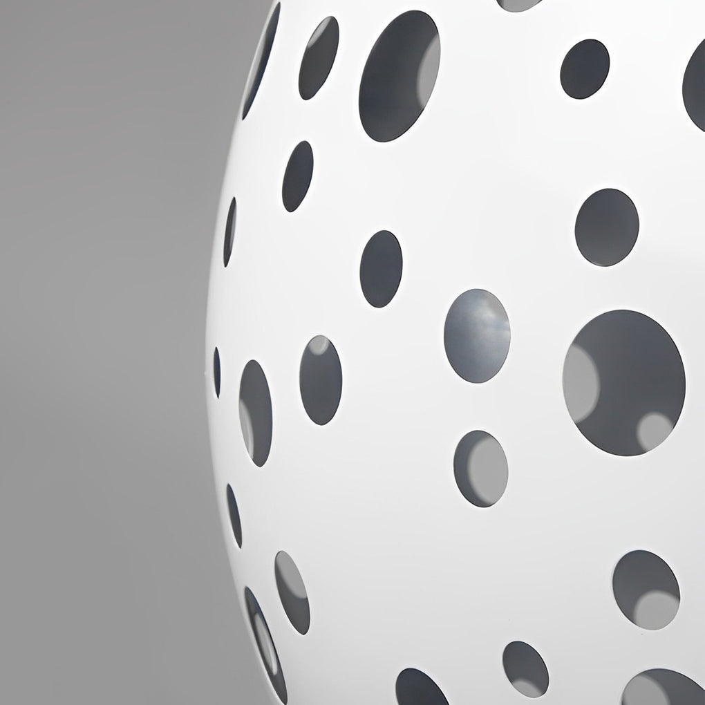 Waterproof Round Metal Hollow White Modern Outdoor Lanterns Lawn Lamp-Lighom