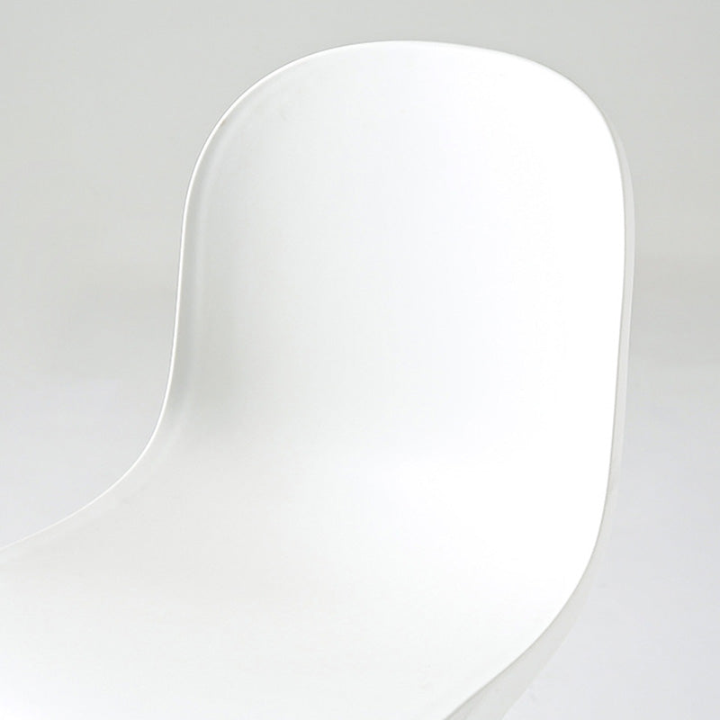 Scandinavian Bow-Frame Plastic Steel Dining Chair — White