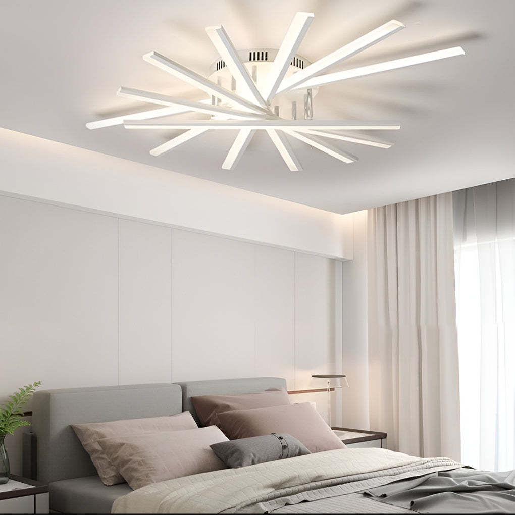 Strip Dimmable LED White Nordic Ceiling Chandelier
