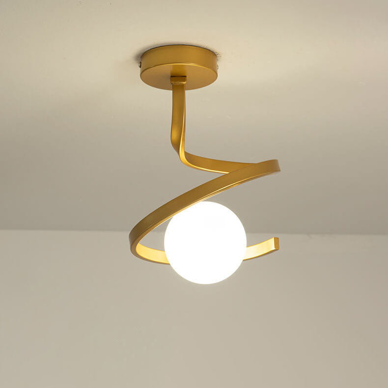Modern Glass Orb Curve Ceiling Light