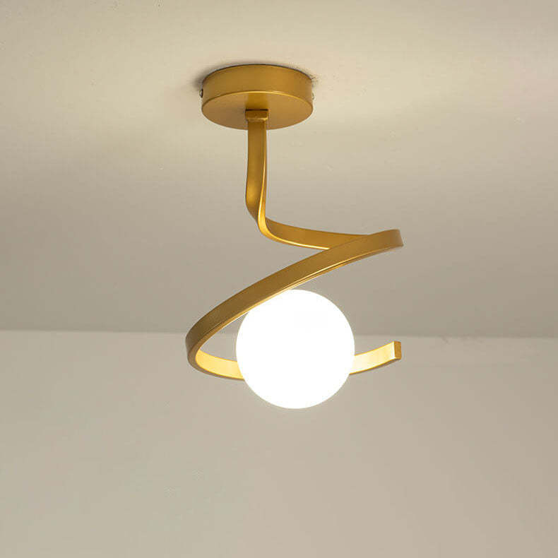 Modern Glass Orb Curve Ceiling Light