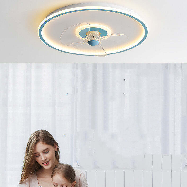 Modern Acrylic Round Minimalist LED Flush Mount Fan Light