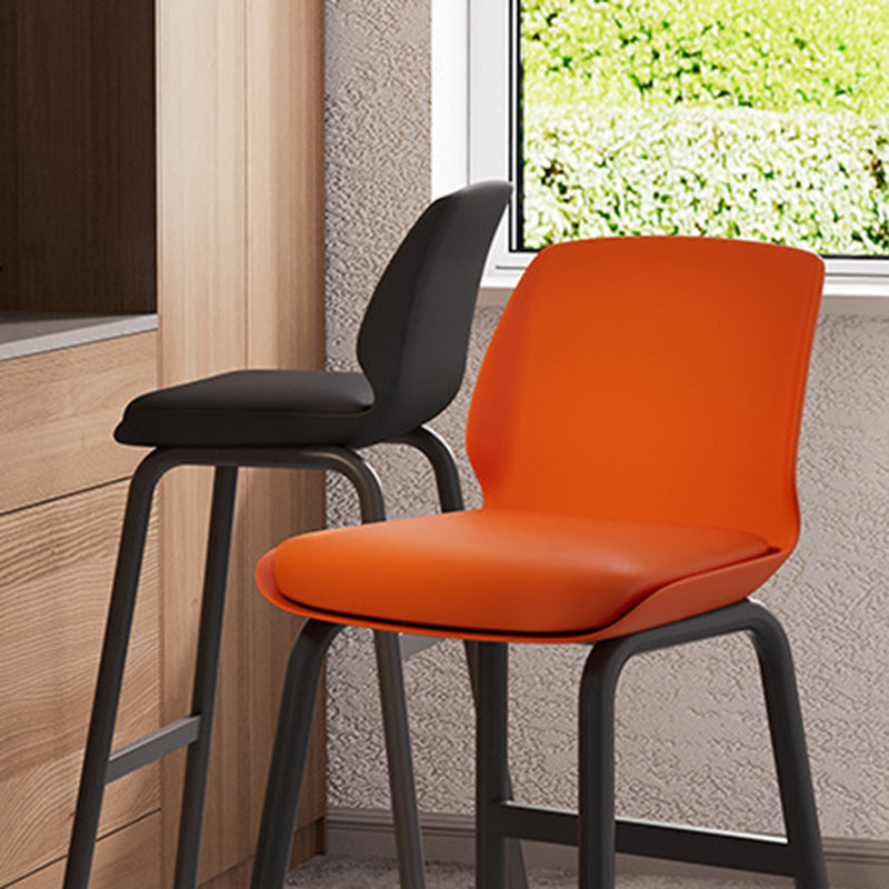 Nordic Square Leather Iron Plastic Bar Stool