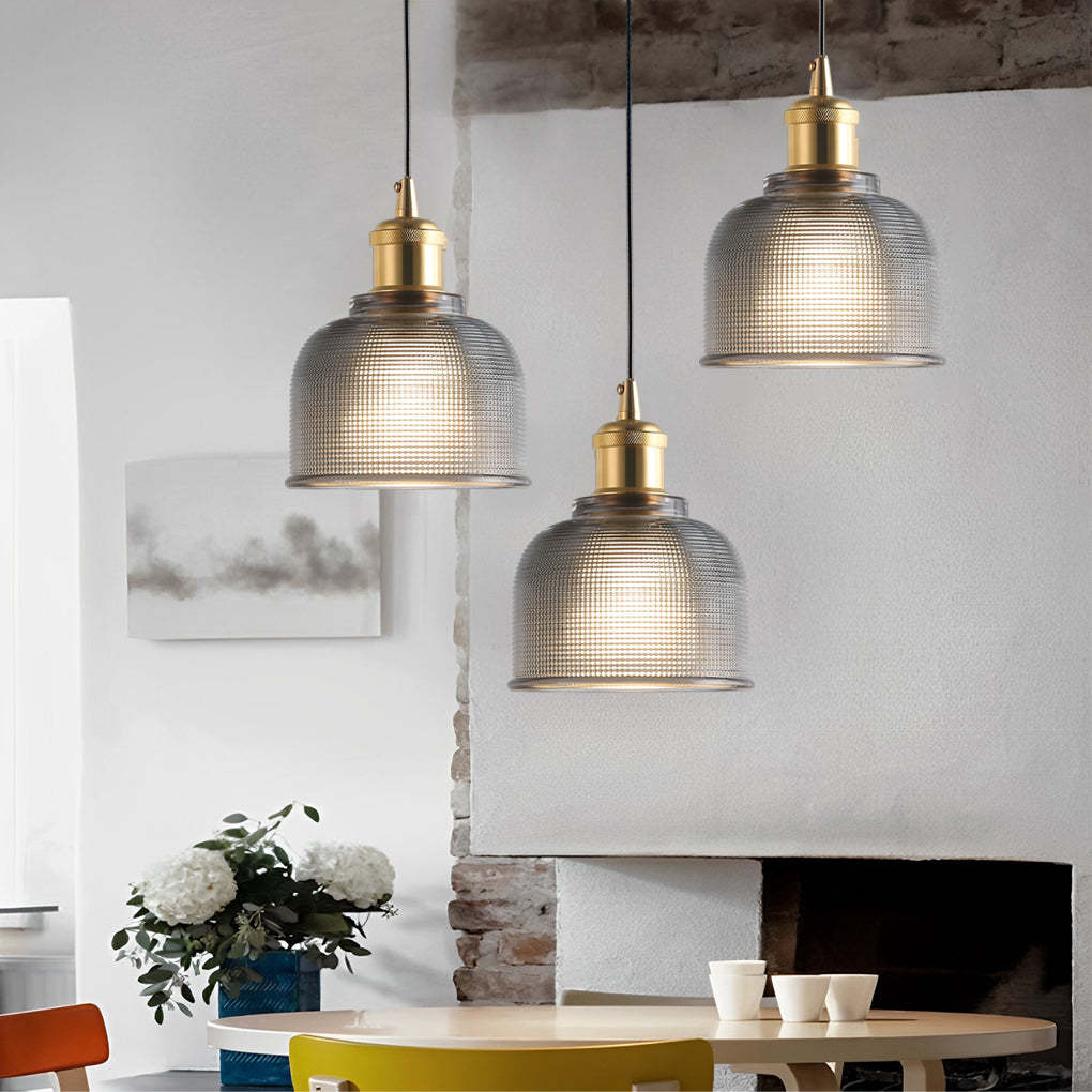 Glass Bowl Metal Nordic Pendant