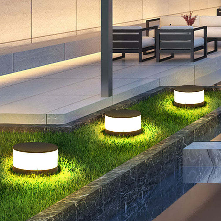 Solar Outdoor Round Column LED Post Landscape Light
