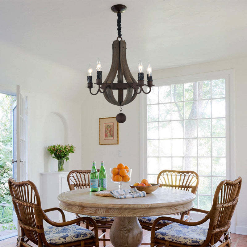 Rustic Branch Candle Holder Wooden Iron Chandelier