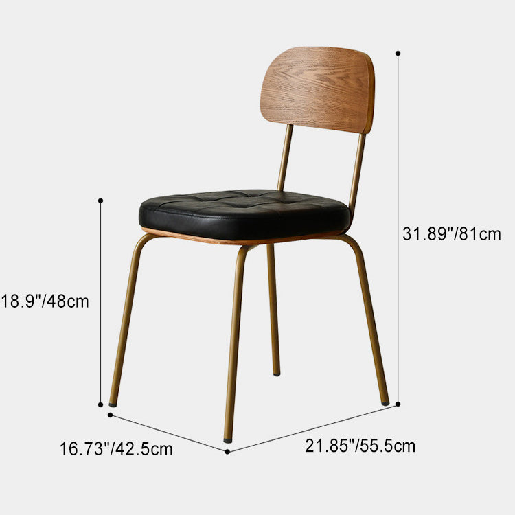 Minimalist Metal Leather Dining Chair