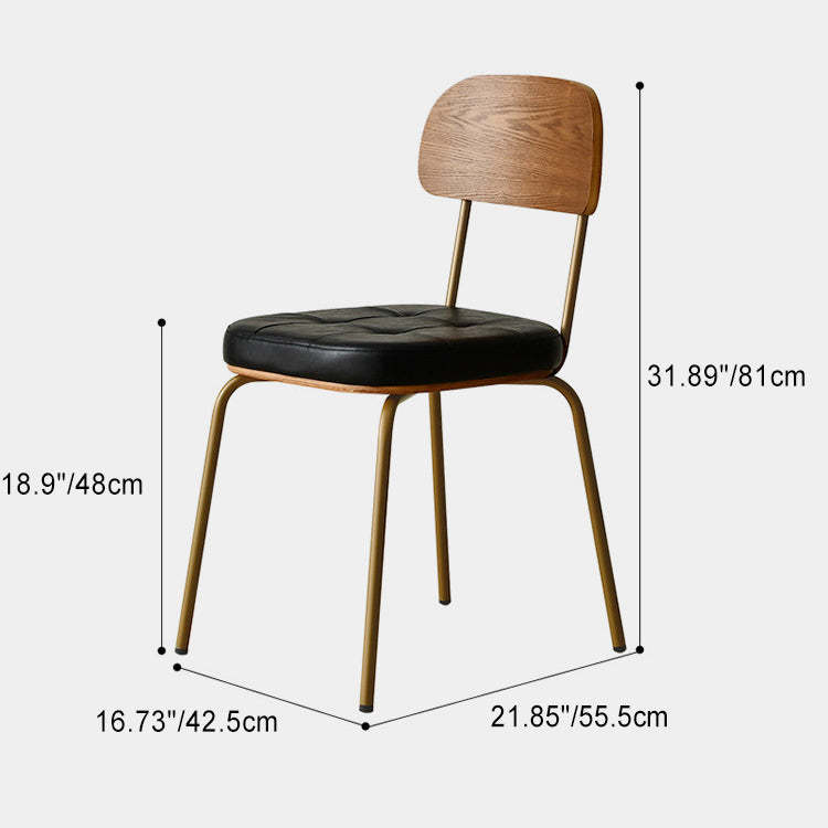 Minimalist Metal Leather Dining Chair