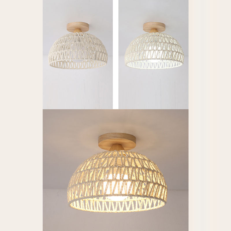 Japanese Solid Wood 1-Light Ceiling Light
