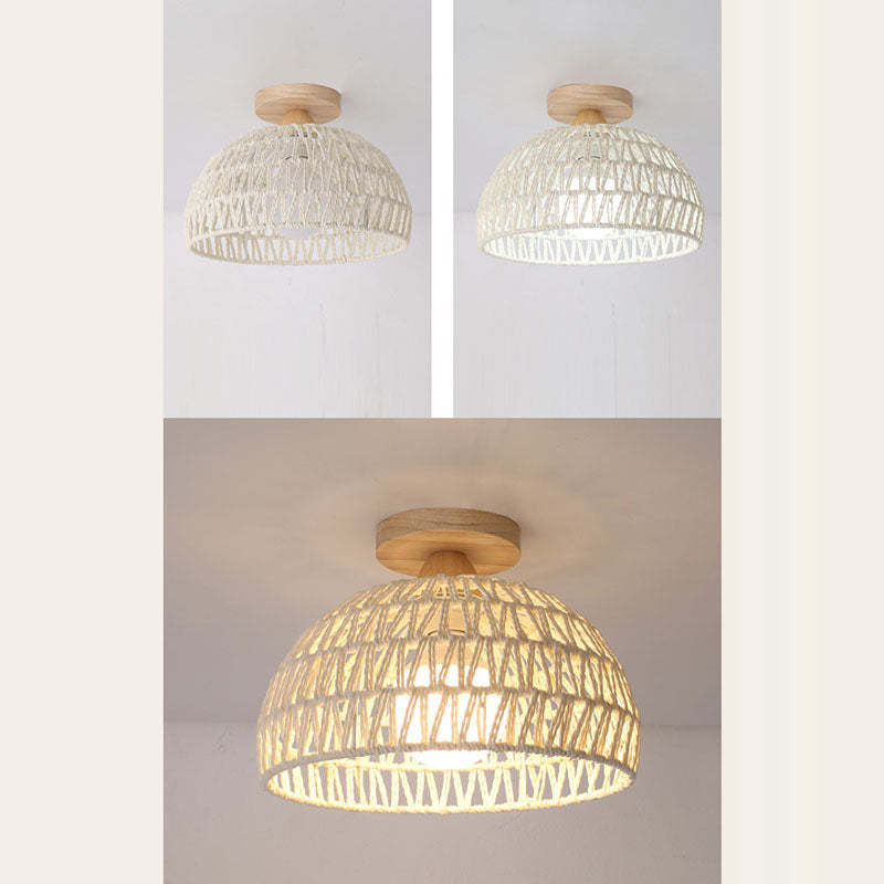 Japanese Solid Wood 1-Light Ceiling Light
