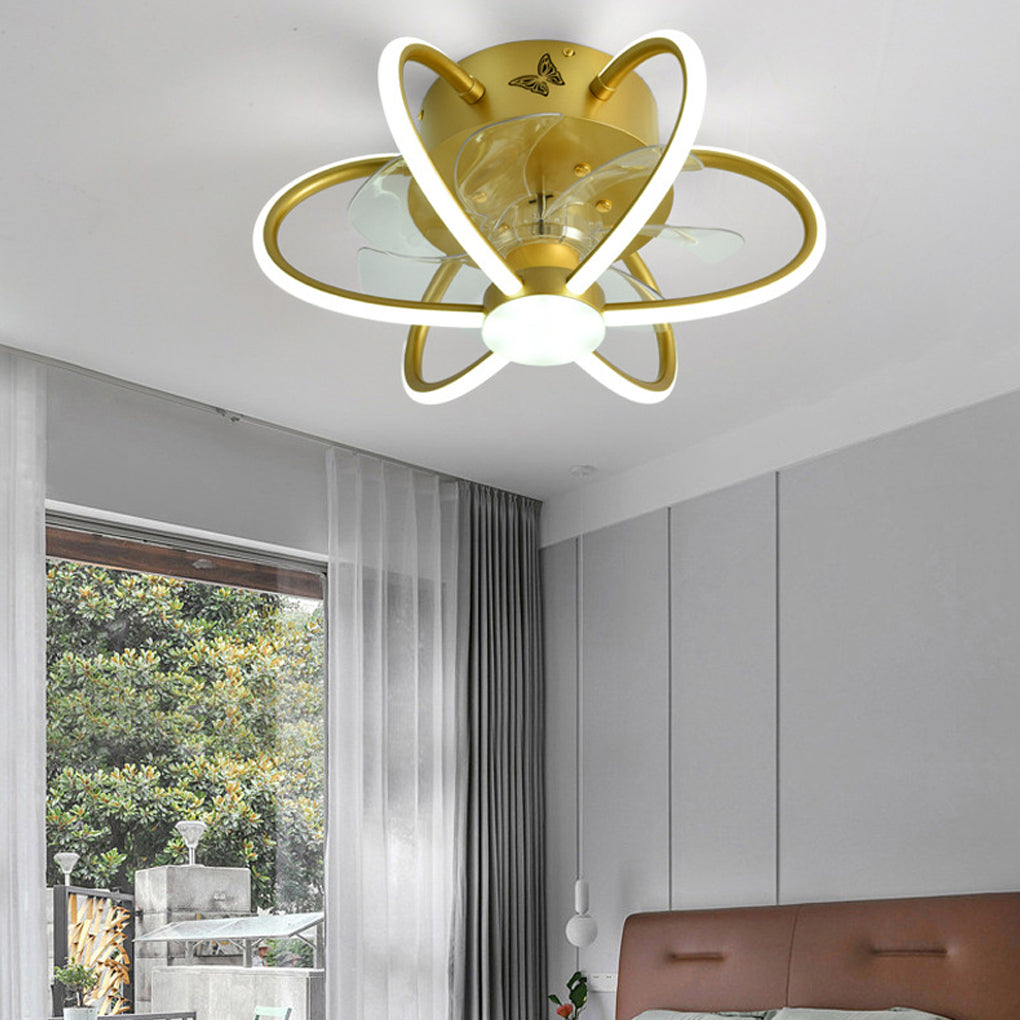 Lighom bladeless intelligent synthetic metal acrylic ceiling fans for living room or dining room