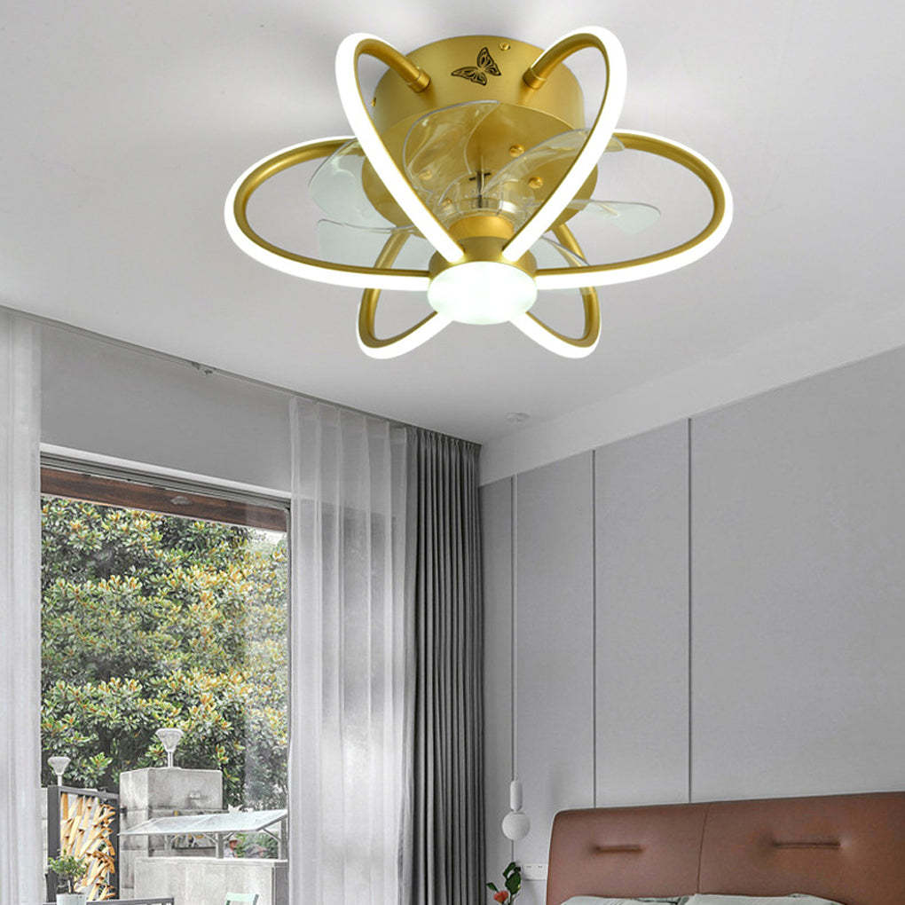 Lighom bladeless intelligent synthetic metal acrylic ceiling fans for living room or dining room